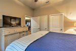 The master bedroom has a large flat screen TV with cable, including the sports package